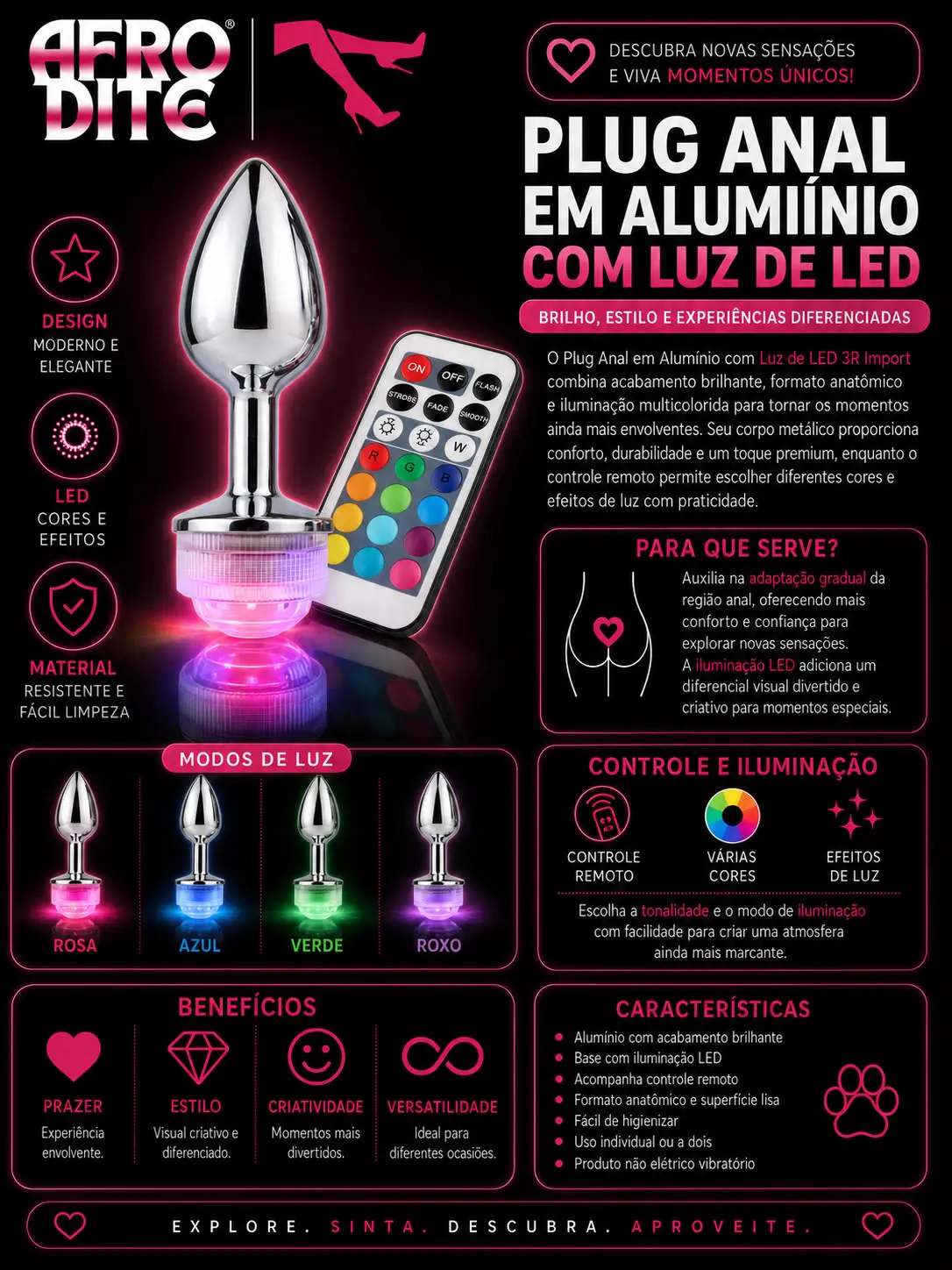 Plug Anal LED Rosa