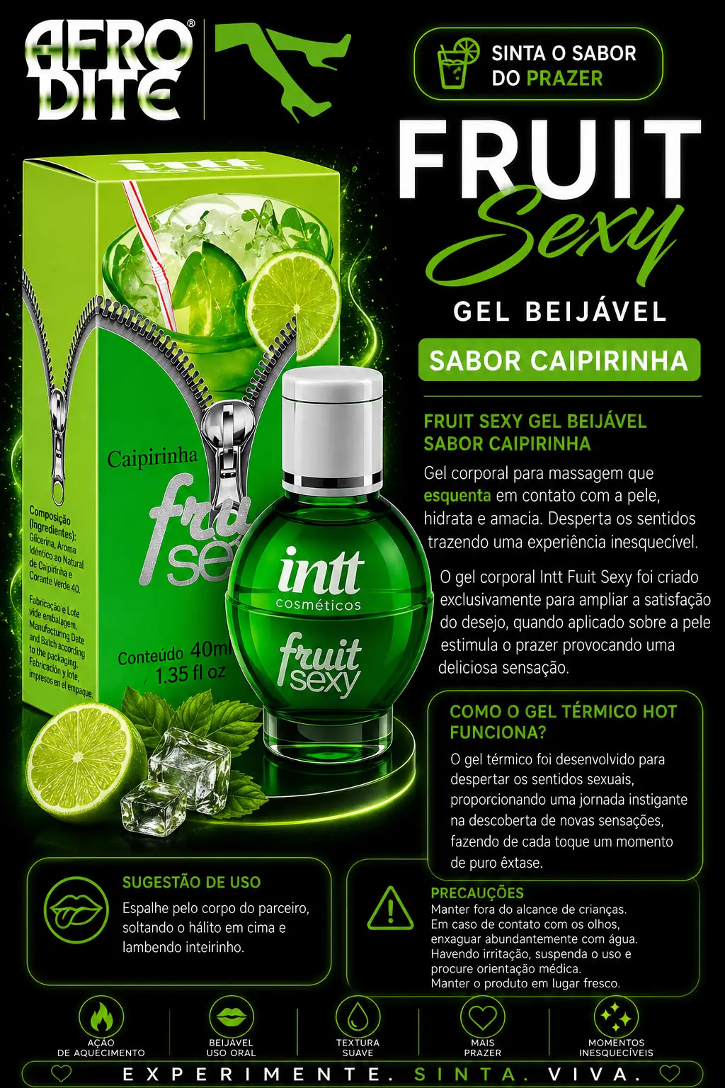 Gel Beijável Caipirinha 40ml