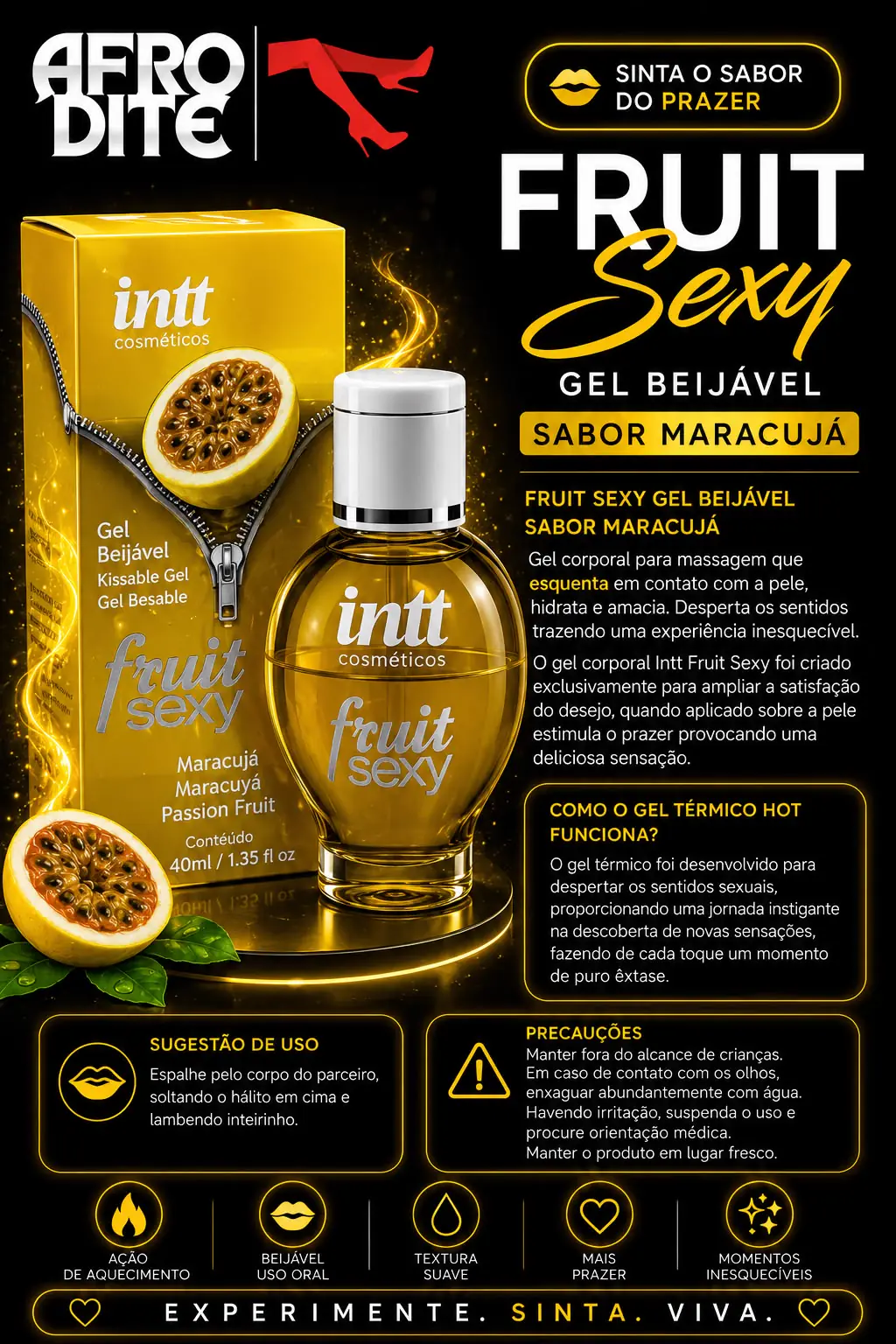 Gel Beijável Maracujá 40ml