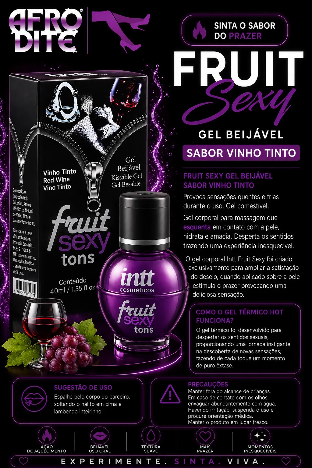 Gel Beijável Vinho Tinto 40ml