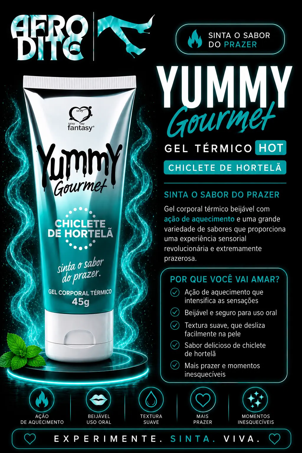 Gel Corporal Térmico Chiclete de Hortelã 45g
