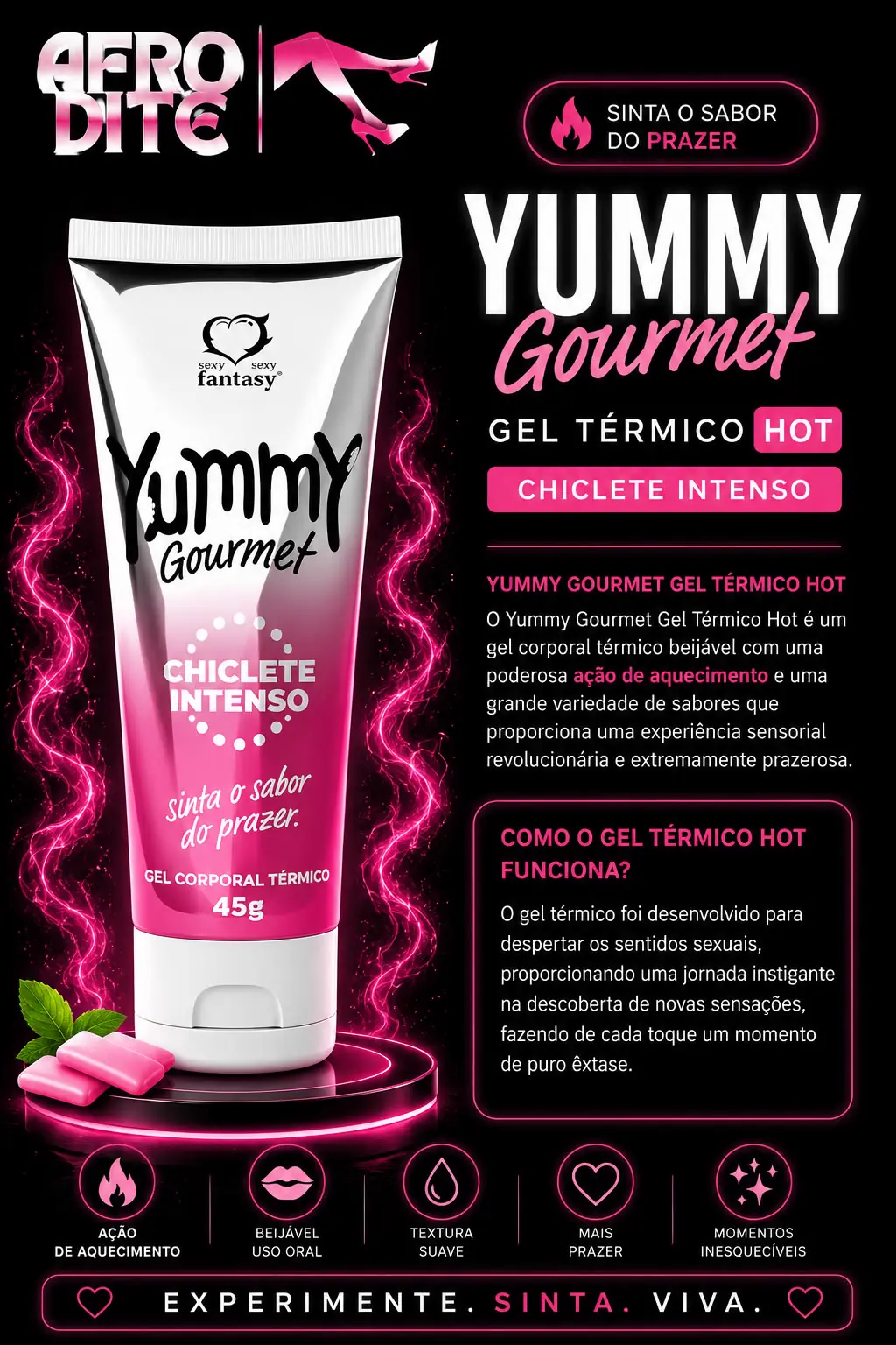 Gel Corporal Térmico Chiclete Intenso 45g