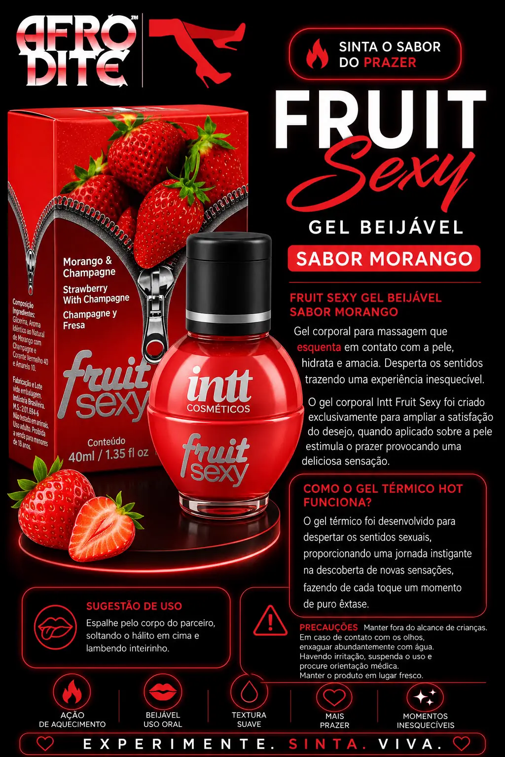 Gel Beijável Morango & Champagne 40ml