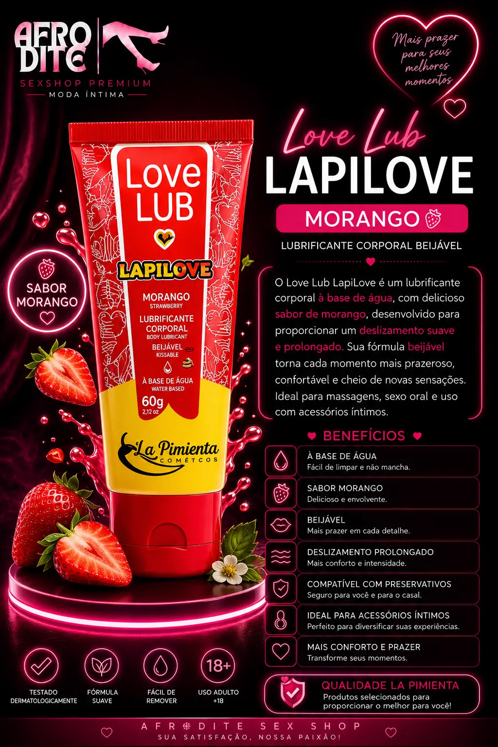 Lubrificante Corporal Morango