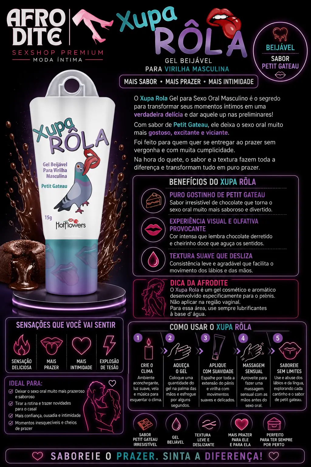 Gel Beijável para Virilha Masculina Petit Gateau