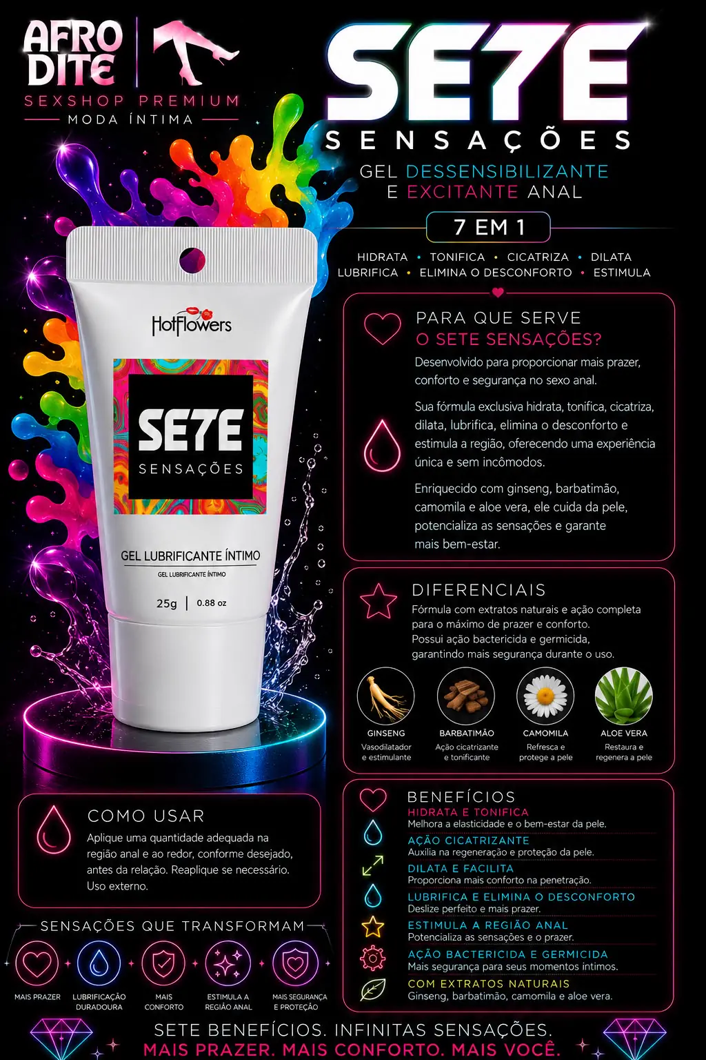 Sete Sensações Gel 7 em 1
