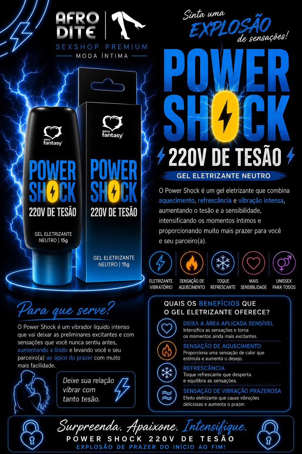 Power Shock Gel Eletrizante Neutro 15g
