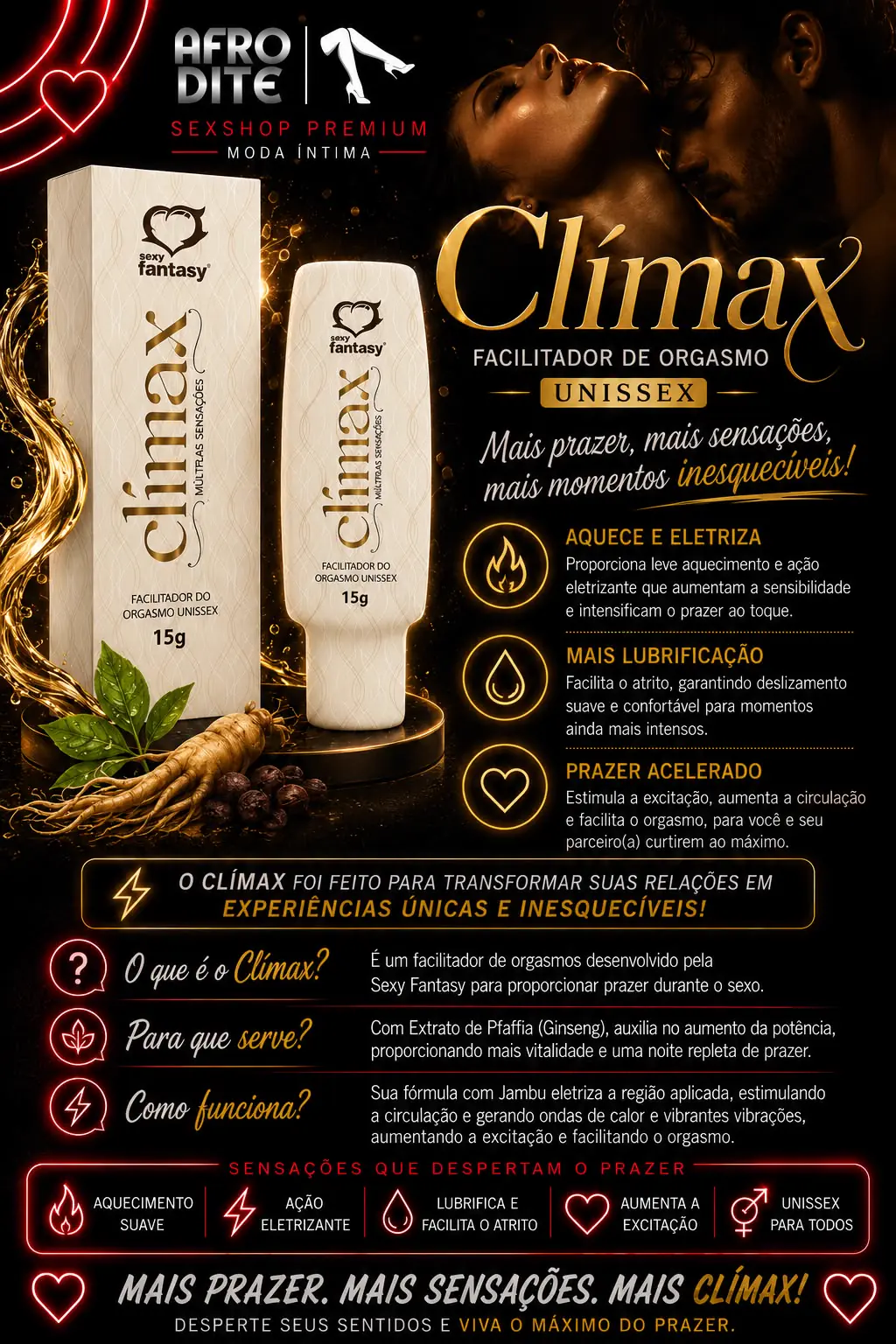 Facilitador do Orgasmo Unissex 15g