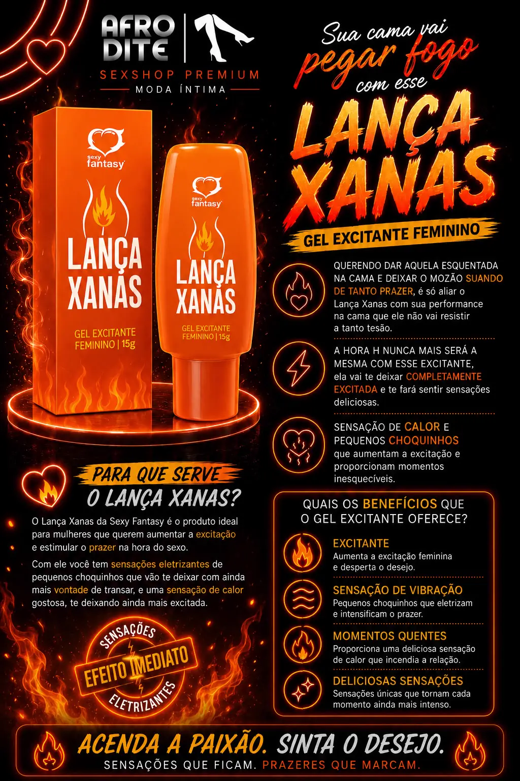 Lança Xanas Gel Excitante Feminino 15g