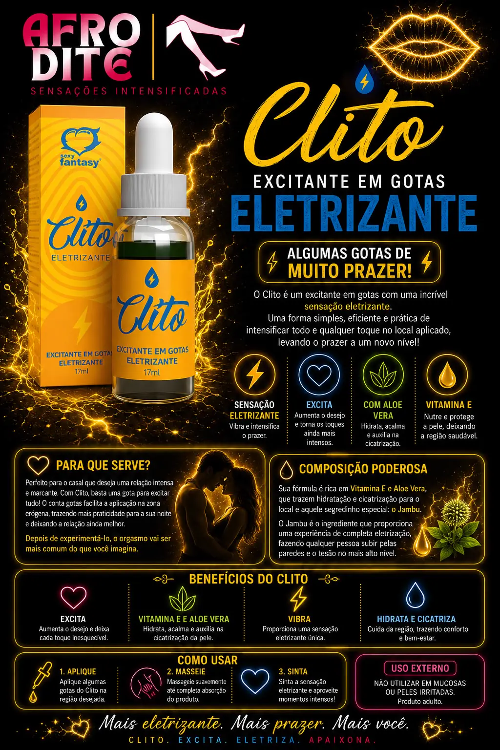 Clito Eletrizante Excitante em Gotas