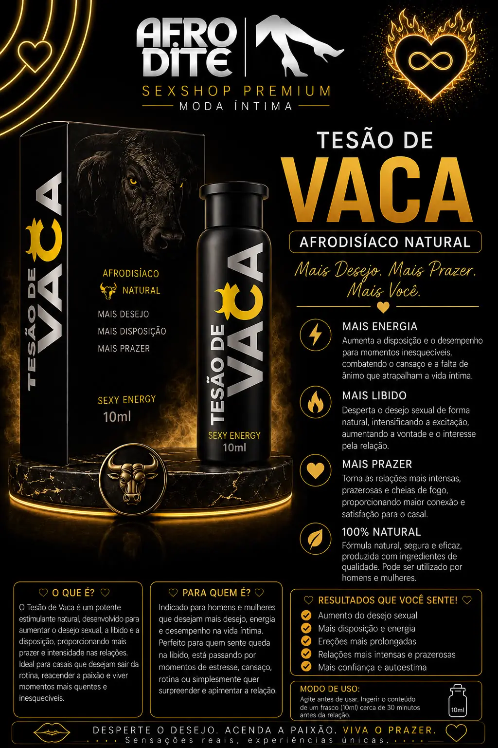 Tesão de Vaca Afrodisíaco Natural 10ml