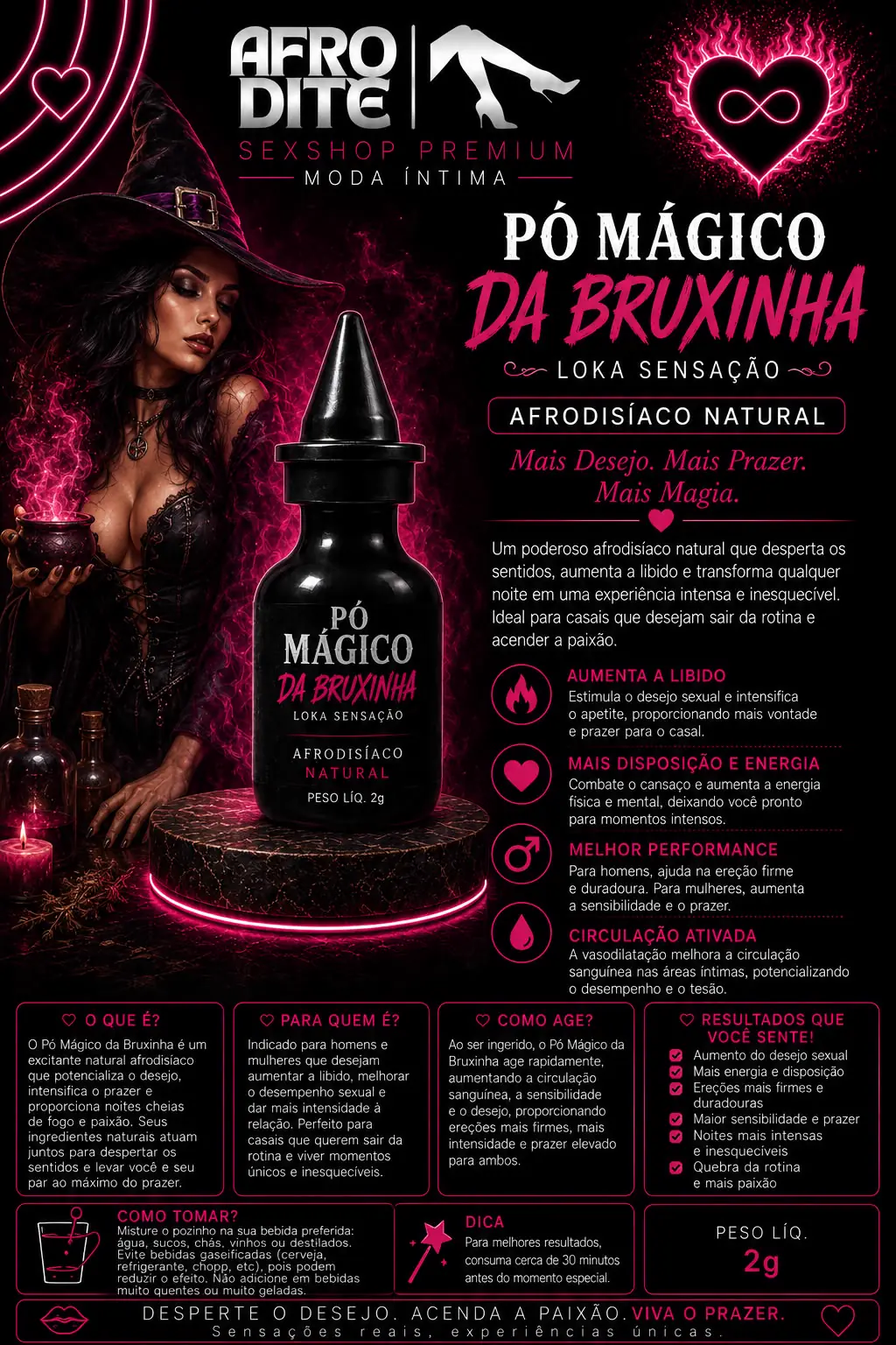 Pó Mágico Qz-Loka Afrodisíaco Natural