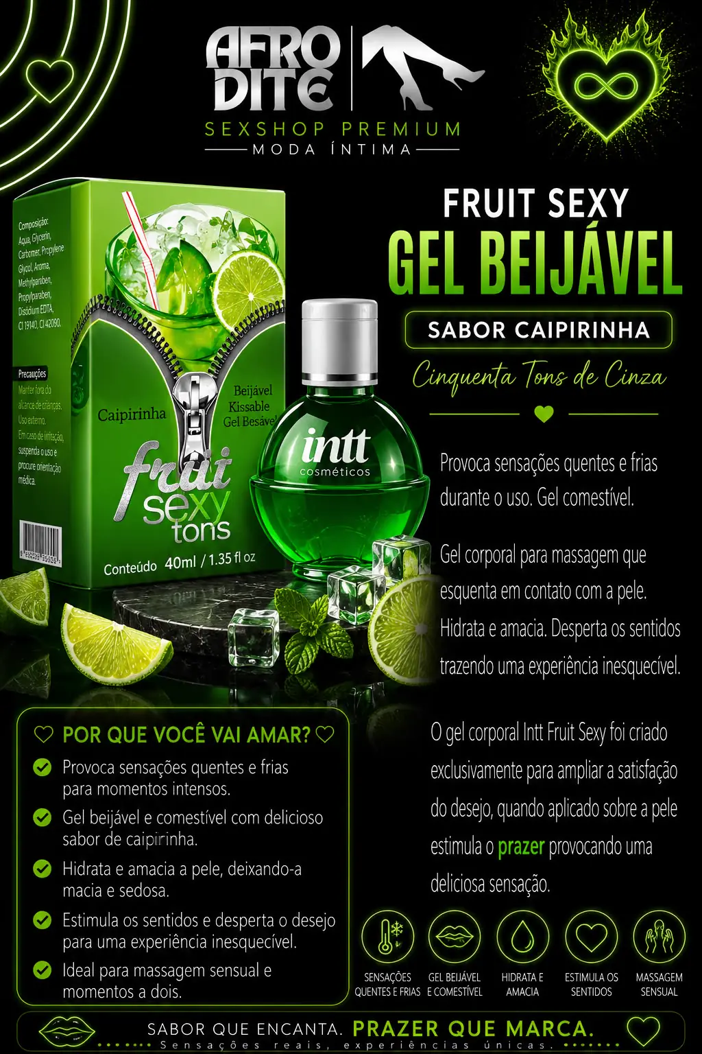 Fruit Sexy Gel Beijável Caipirinha 40ml