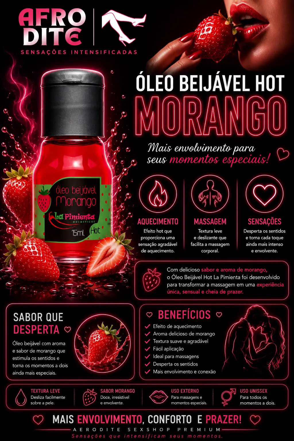 Óleo Beijável Hot Morango