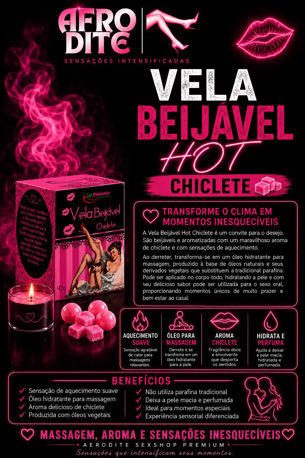 Vela Beijável Chiclete