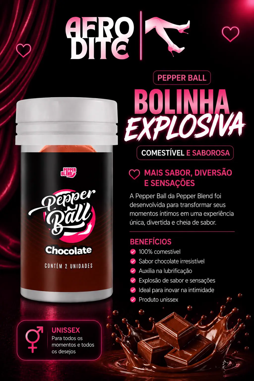 Pepper Ball Chocolate Comestível (2 unidades)