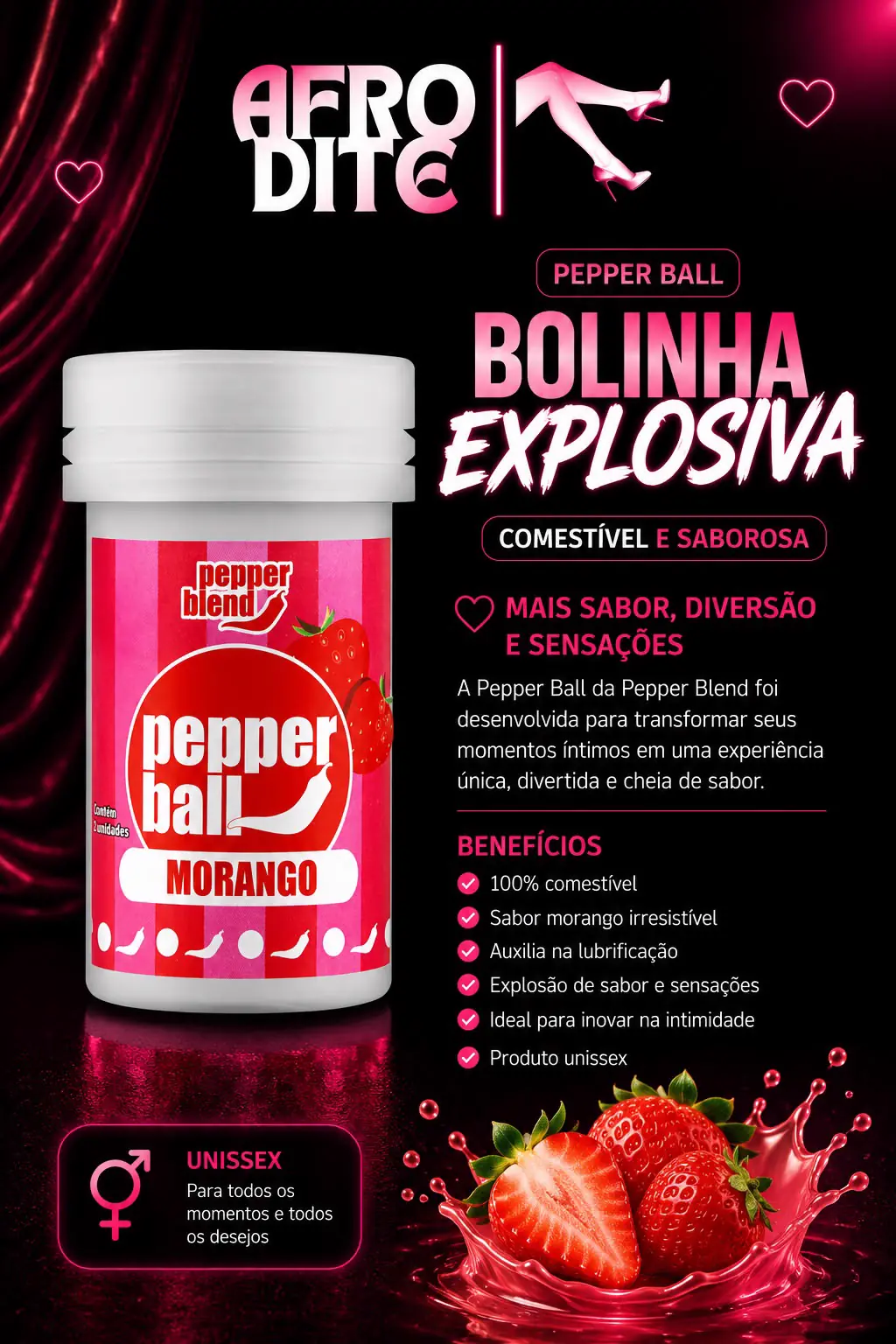 Pepper Ball Morango Comestível (2 unidades)