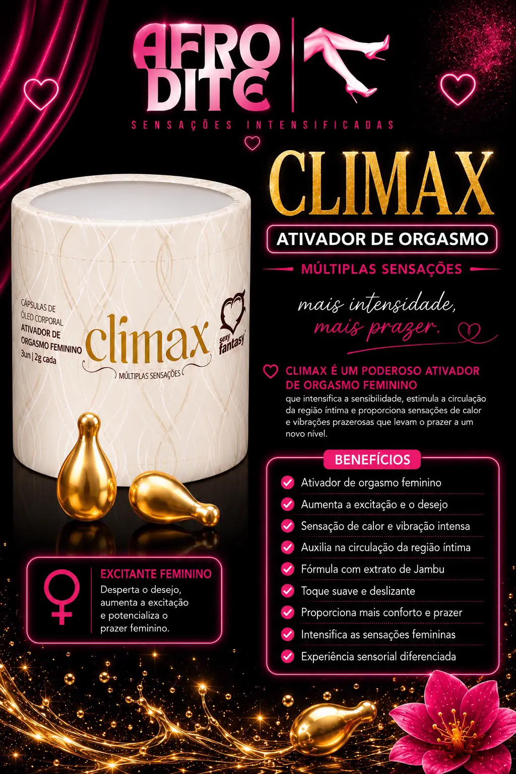 Climax Ativador de Orgasmo Óleo Corporal